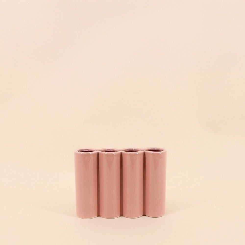Vase en céramique alvéolé coloré, h17cm