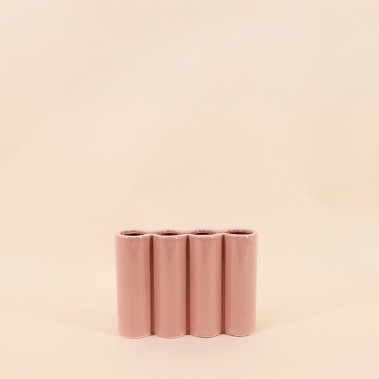 Vase en céramique alvéolé coloré, h17cm