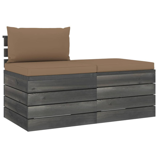 Salon palette de jardin 2 pcs avec coussins bois de pin massif
