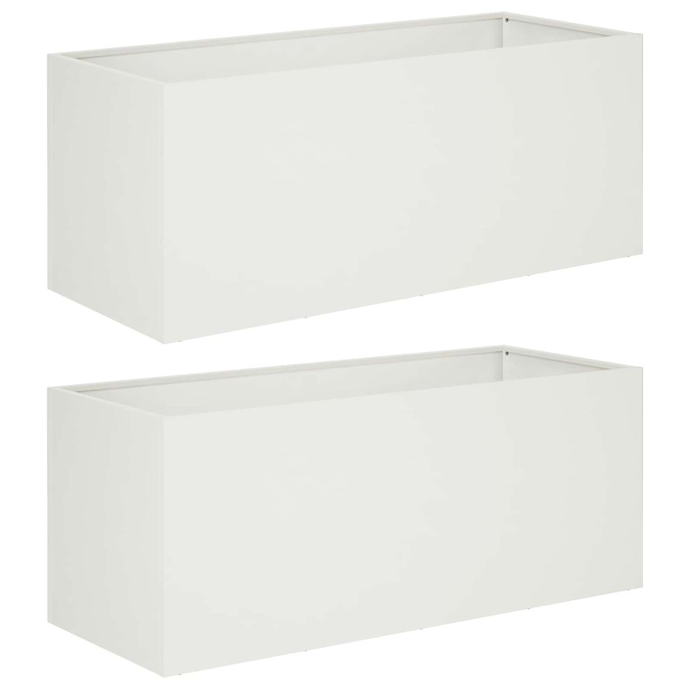 Cache-pot de jardin 2 pc blanc 80 x 40 x 40 cm