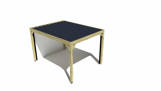 Carport bois • 3m x 4m • adossée • sens largeur • livraison comprise