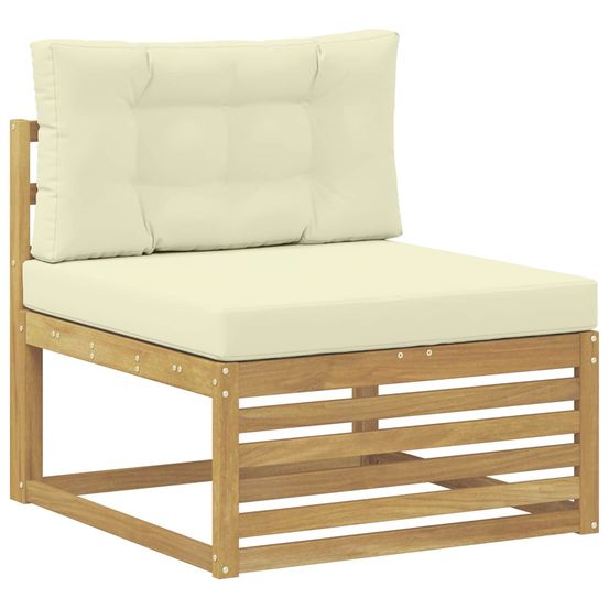 Sofa de milieu extérieur bois d'acacia massif blanc