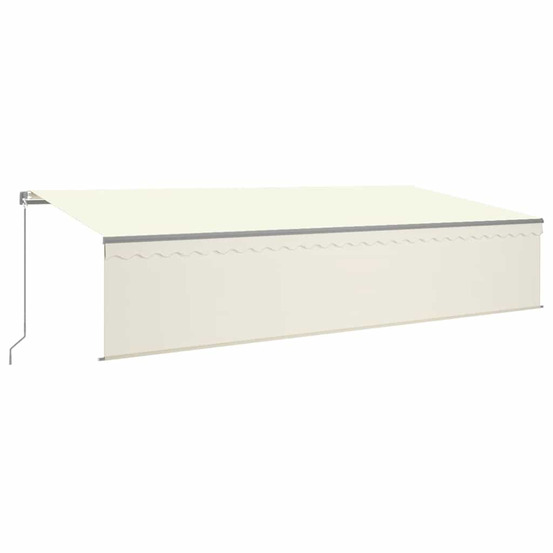 Auvent manuel rétractable avec store et led 6x3 m crème