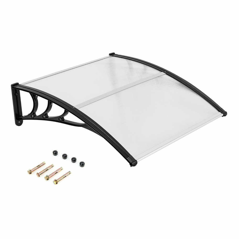 Auvent porte fenêtre 102 x 99 x 28 cm protection contre intempéries et capacité de charge 20 kg design moderne en polycarbona