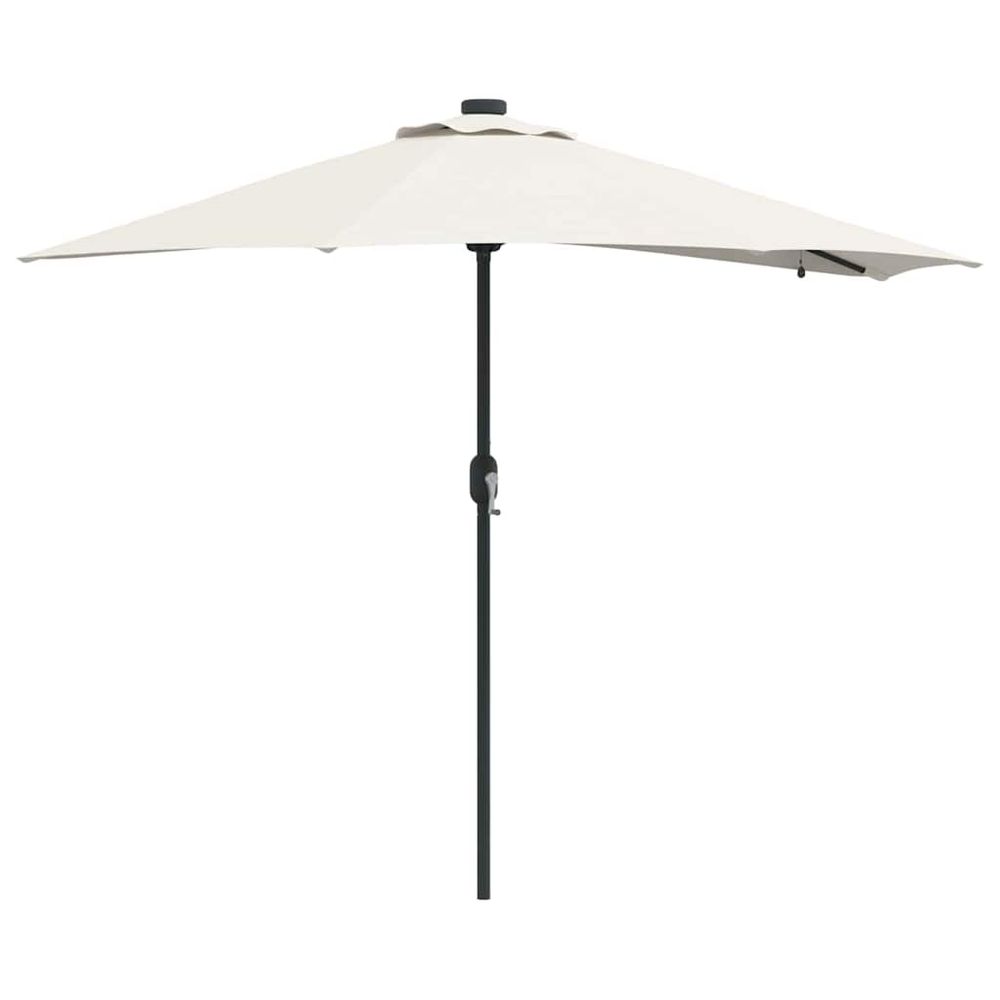 Parasol de jardin sable 294 x 150 x 223 cm polyester et acier