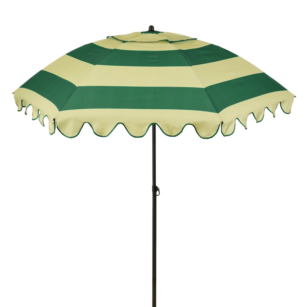 Mica decorations parasol inclinable avec volants - protection solaire 238 x ø195 cm - parasol plage jardin ou balcon - polyester,
