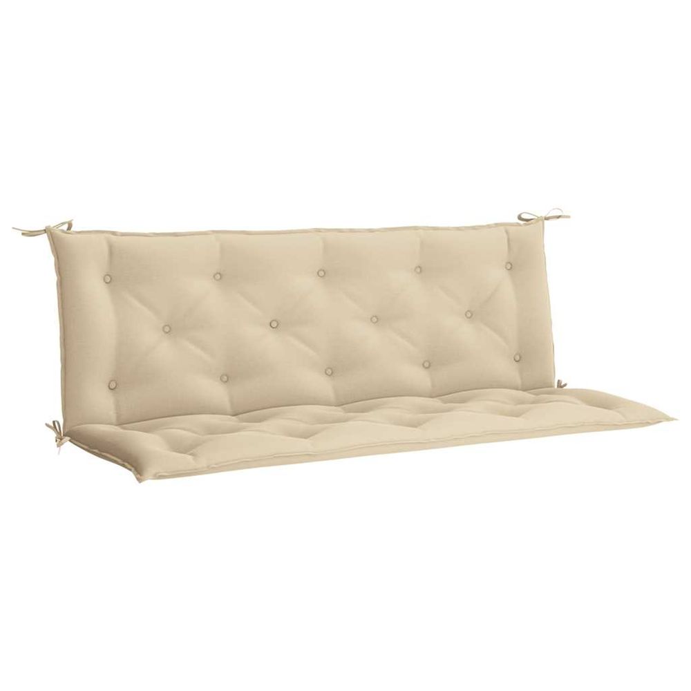Coussin de banc de jardin beige 150x(50+50)x7 cm tissu oxford