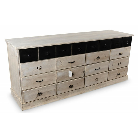 Bahut 20 tiroirs bois blanc - décoration d'autrefois