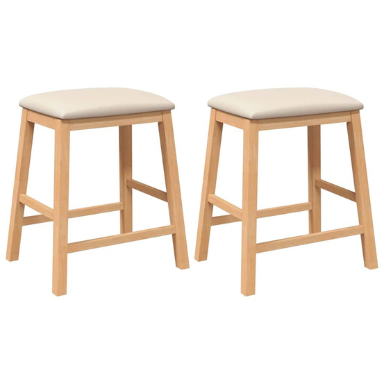Chaises de bar avec coussins 2 pcs bois massif d'hévéa