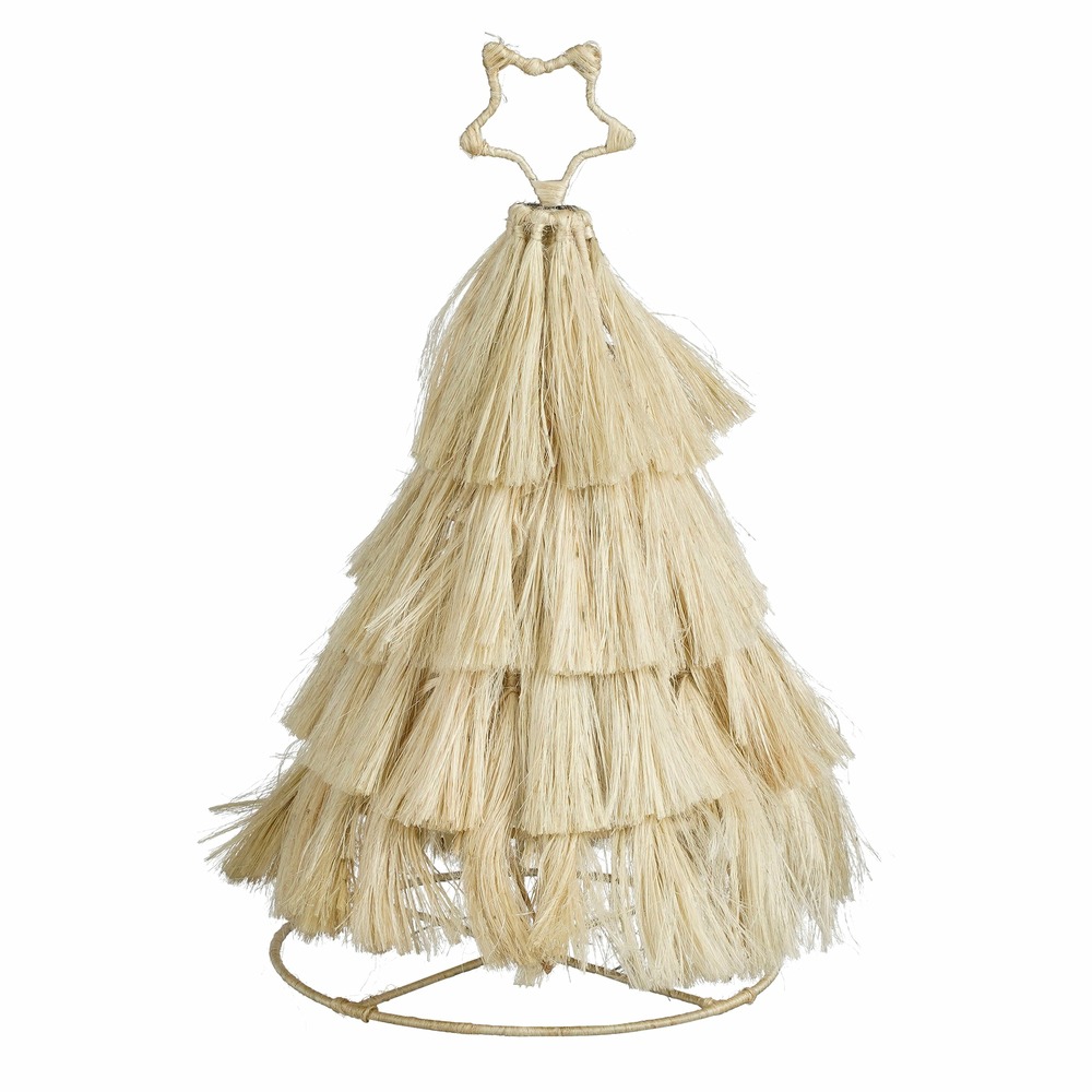 House of seasons - décoration de noël arbre en jute beige h44
