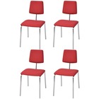 Chaise de salle à manger 4 pièces rouge tissu