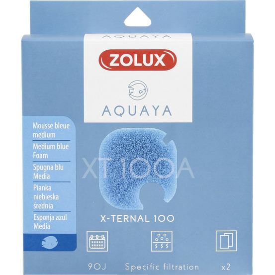 Filtre pour pompe x-ternal 100, filtre xt 100 a mousse bleue medium x2. Pou