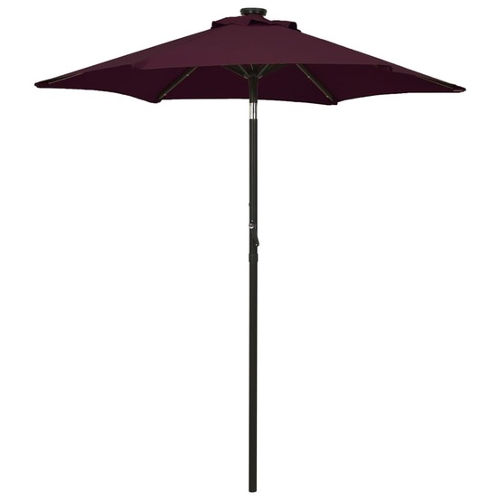 Parasol avec lumières led rouge bordeaux 200x211 cm aluminium
