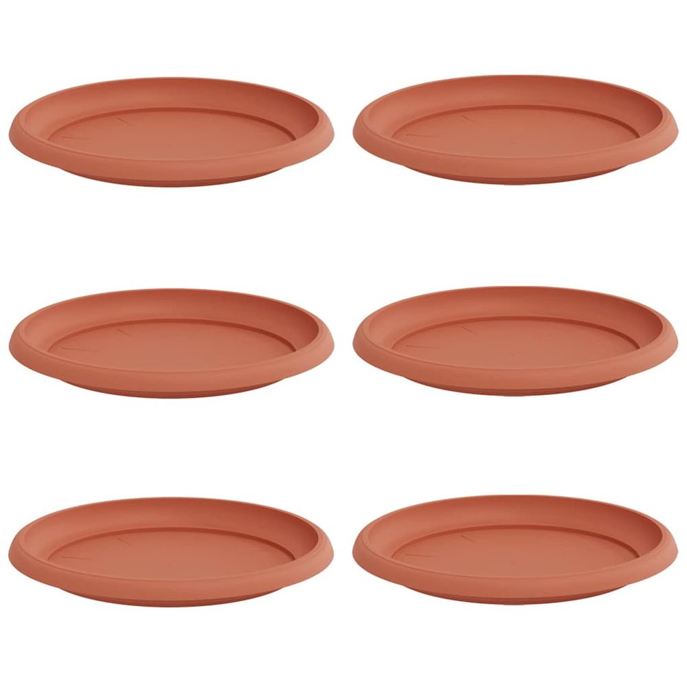 Plateau à fleurs rond 6 pc rouge brique ø 23,5 x 2,5 cm