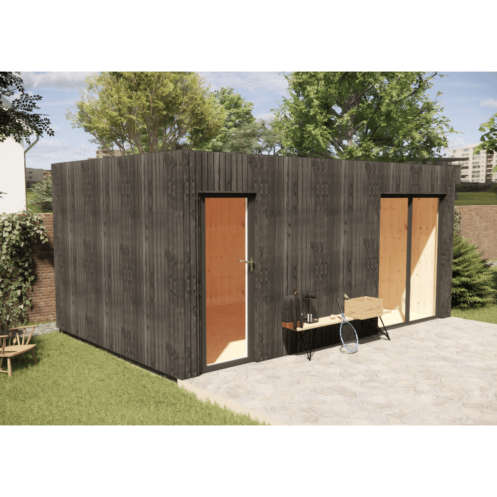 Studio de jardin airbnb en bois 5,5 x 3,5 x 2,7 m avec plancher isolé / menuiseries alu k-line