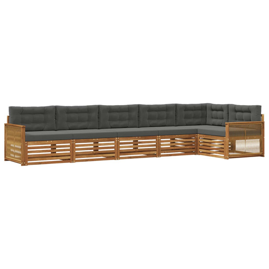 Ensemble de canapés d'extérieur 6 pcs naturel et anthracite