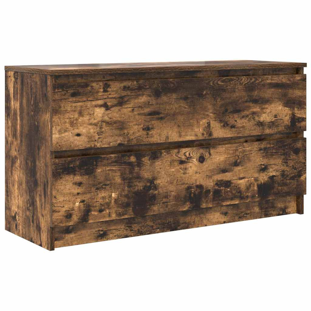 Meuble tv chêne fumé 100x35x54 cm bois d'ingénierie