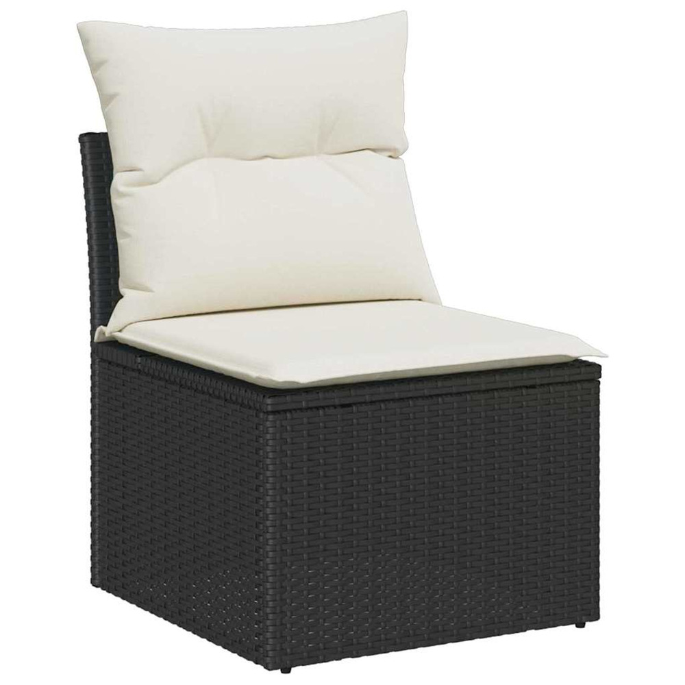 Ensemble de canapé de jardin avec coussin 6 pcs noir et crème