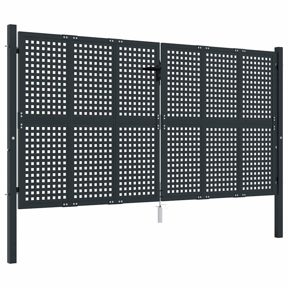 Portail de jardin anthracite 300x150 cm acier