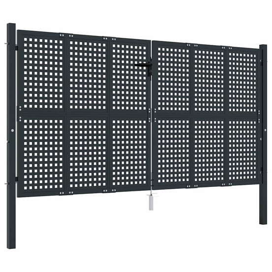 Portail de jardin anthracite 300x150 cm acier