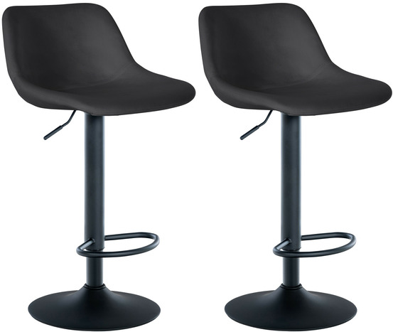 Lot de 2 tabourets de bar loft velours