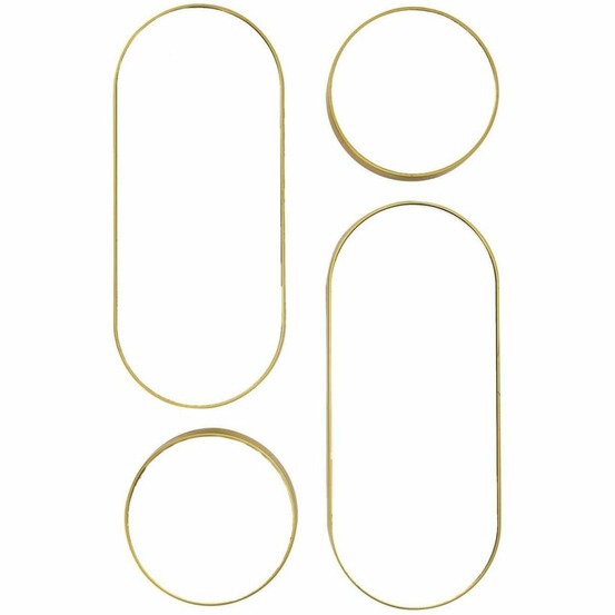 Ensemble de 4 miroirs rond et ovale doré versa