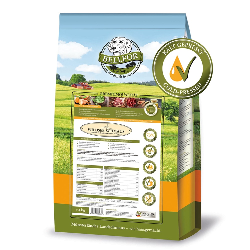 Croquettes pour chiens sans céréales au canard - wildsee-schmaus - 4 kg