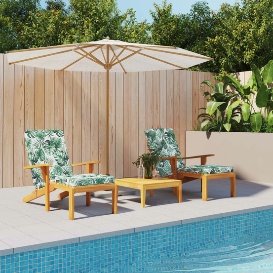 Coussins de chaise longue lot de 2 motif de feuilles