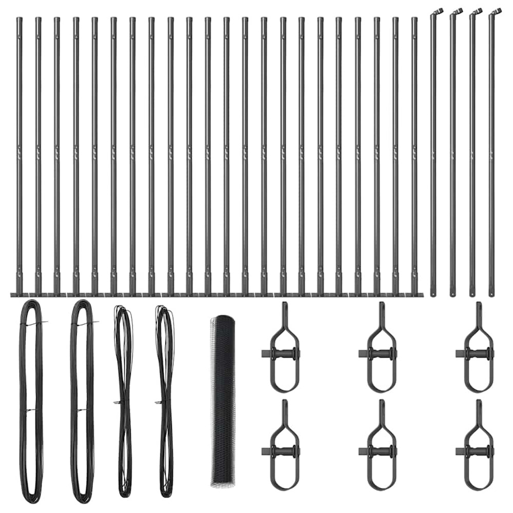 Poteau de clôture. Gris 50 x 1,2 m (maillage de 25 mm)