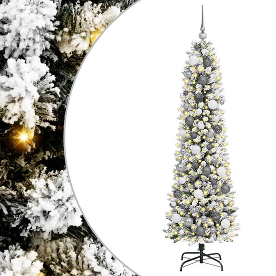 Sapin de noël artificiel blanc 180 cm pvc, métal et plastique
