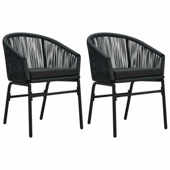 Chaises de jardin lot de 2 noir rotin pe