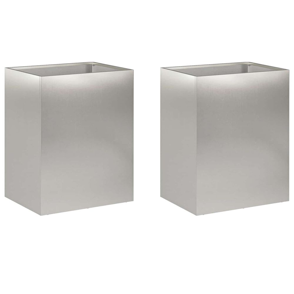 Cache-pot de jardin 2 pc argenté 40 x 30 x 40 cm