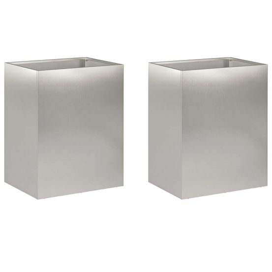 Cache-pot de jardin 2 pc argenté 40 x 30 x 40 cm
