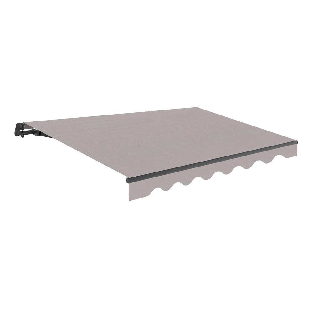 Store banne extérieur enroulable 4x2,5 gris en polyester – structure en aluminium anthracite, inclinaison réglable