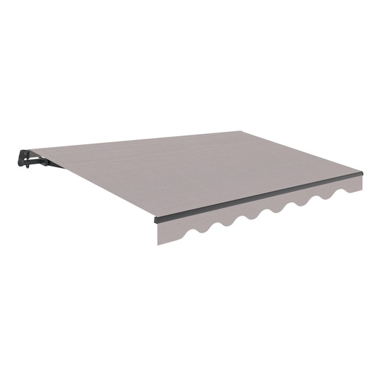 Store banne extérieur enroulable 4x2,5 gris en polyester – structure en aluminium anthracite, inclinaison réglable