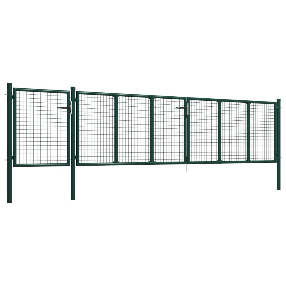 Portail de jardin en acier vert 500 x 75 cm