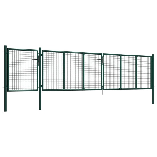Portail de jardin en acier vert 500 x 75 cm