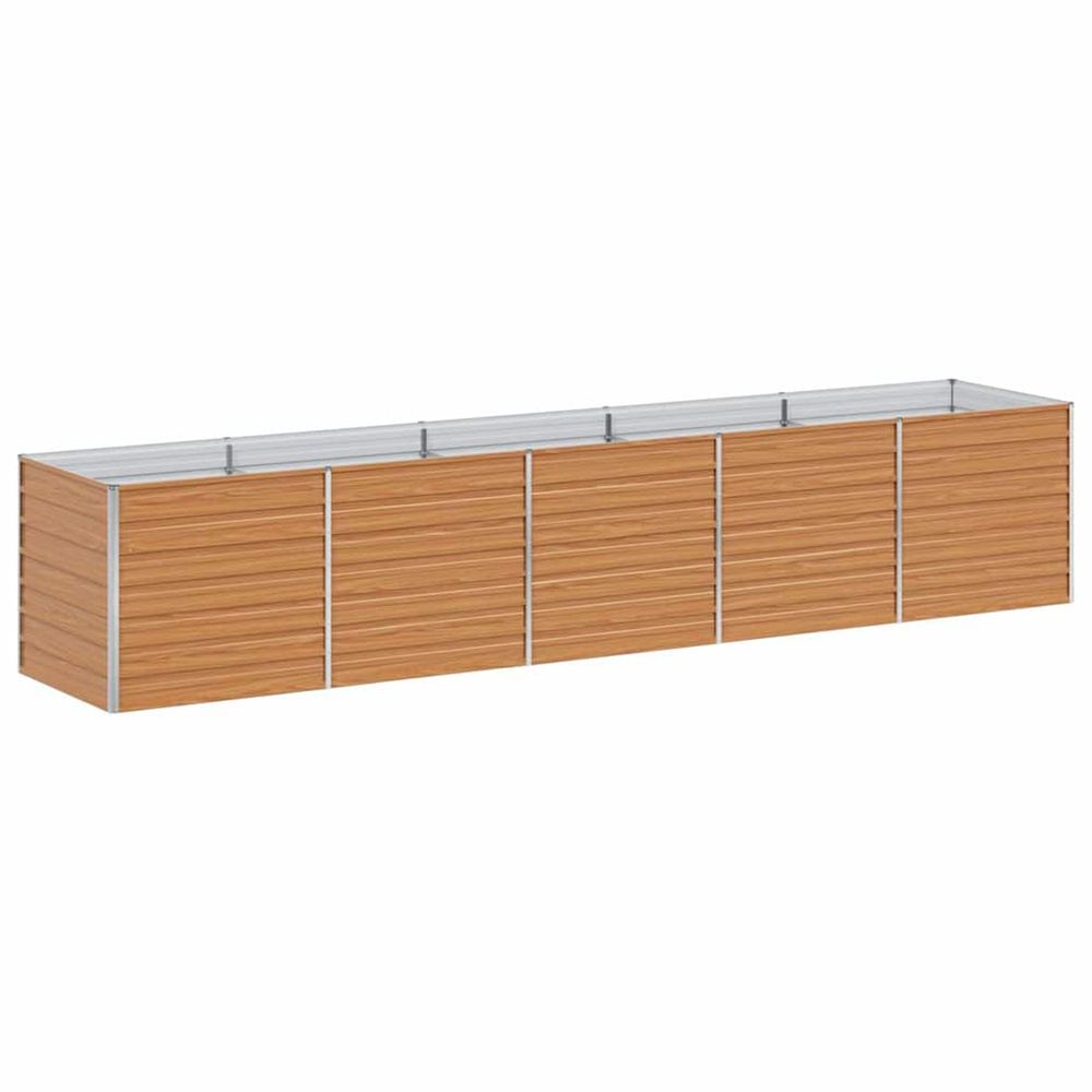 Jardinière d'extérieur surélevée marron clair 400 x 80 x 77 cm