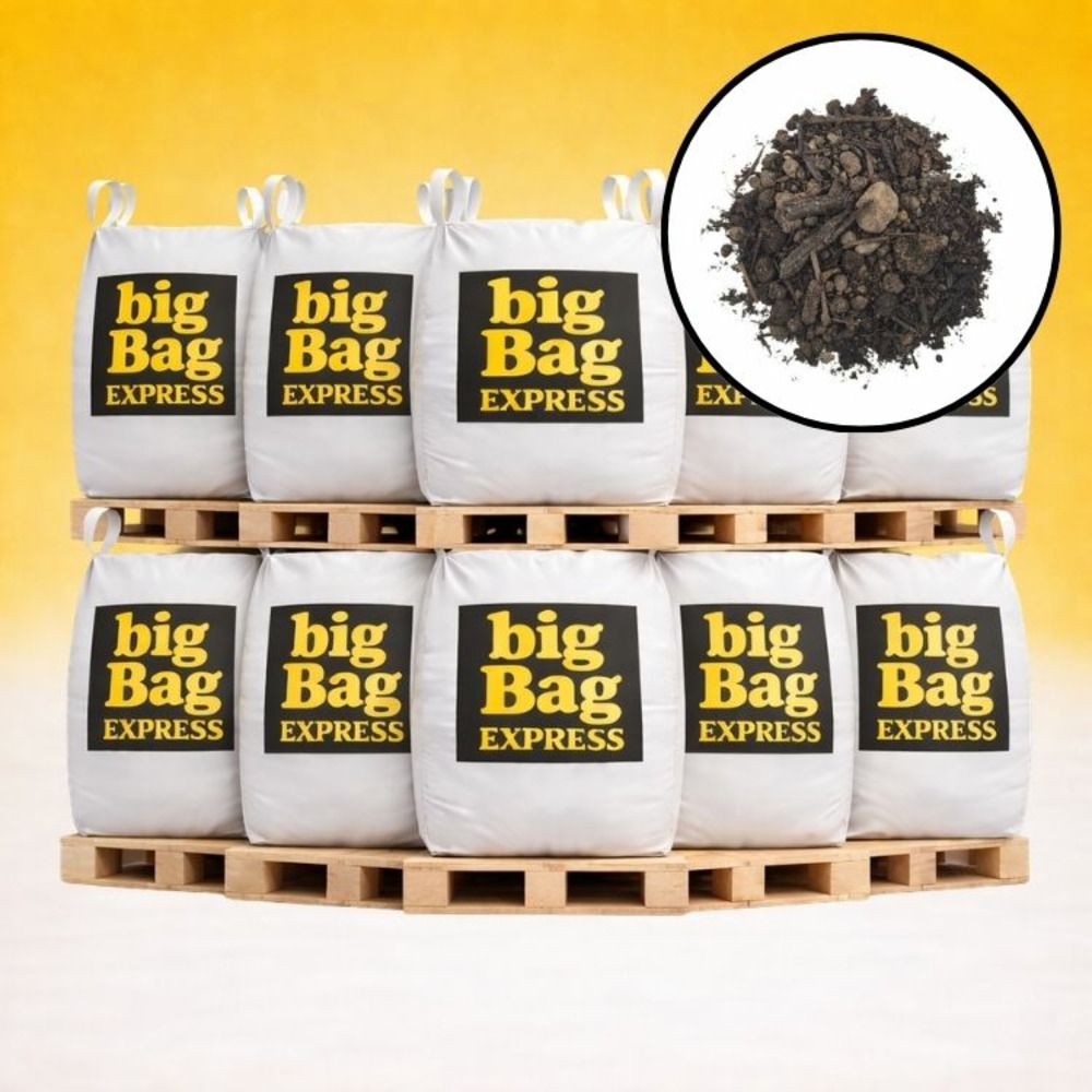 Pack 10 x big bag de 1m3 (+/- 12t) terre criblée amendée compostée à 25% - livraison premium