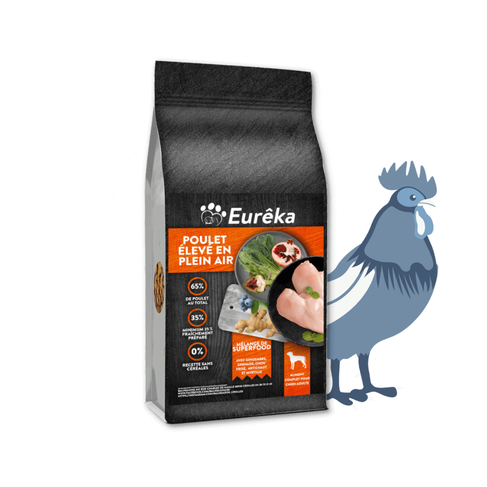 Croquettes chien adulte holistic sans céréales - poulet élevé en plein air - 12kg