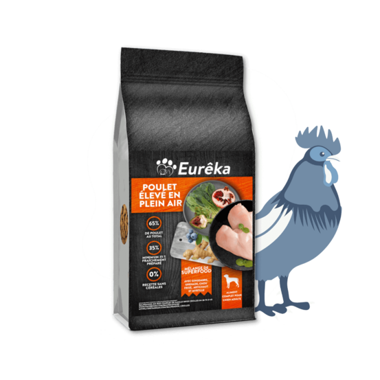 Croquettes chien adulte holistic sans céréales - poulet élevé en plein air - 12kg