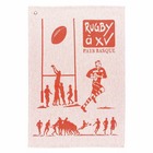Torchon 'Rugby' en coton rouge - 50 x 70 cm
