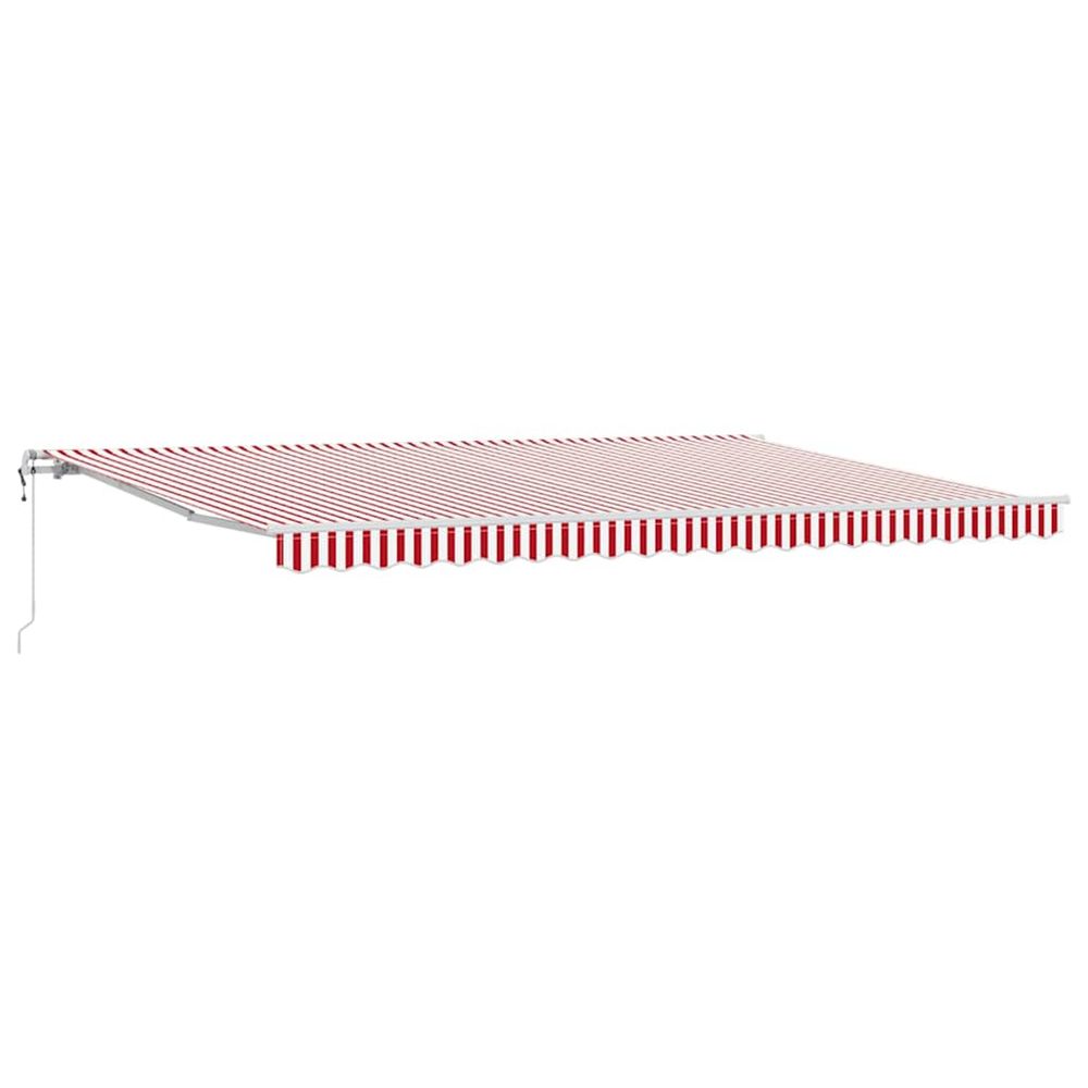 Auvent rétractable rouge et blanc 500 × 300 cm