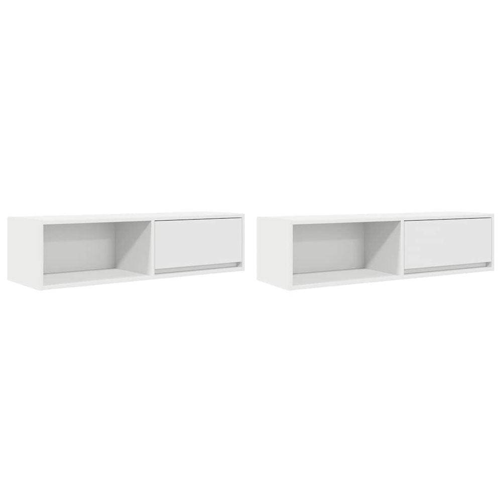 Meubles tv 2 pcs blanc 100x31x25,5 cm bois d'ingénierie