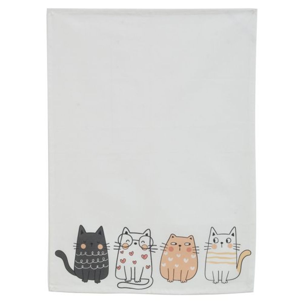 Torchon 100% coton chats mignons