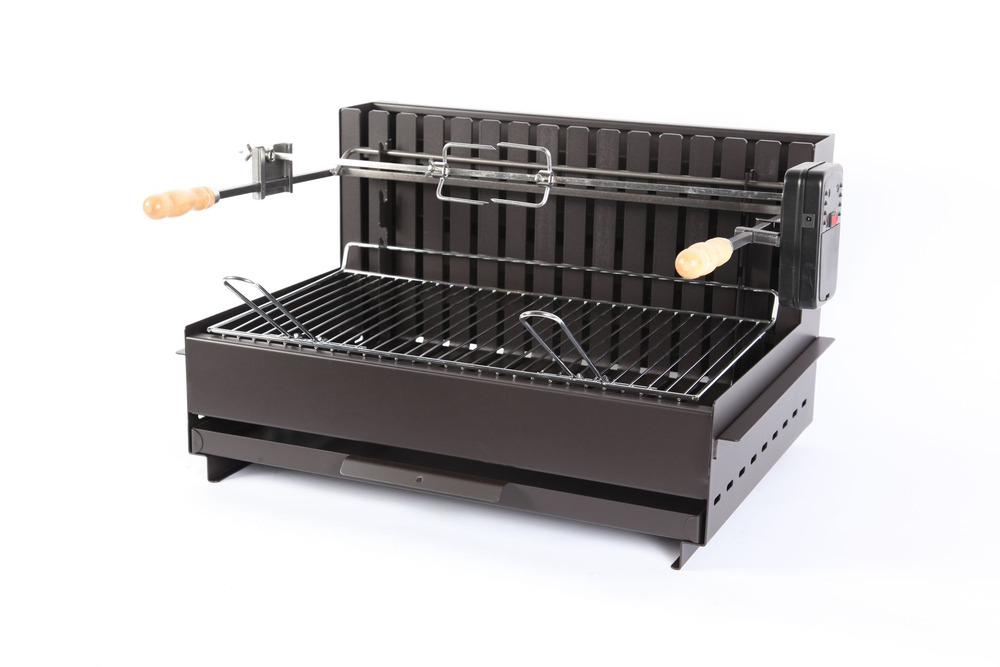 Barbecue à charbon le marquier original vulcain tournebroche 61 x 33 cm