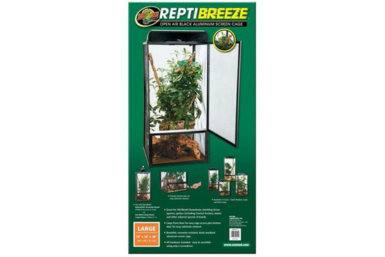 Terrarium grillagé - reptibreeze large 46 x 46 x 91 cm - terrarium destiné aux lézards type caméléon