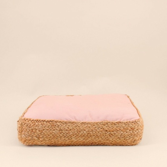 Coussin de sol en tissu et jute 40x40cm