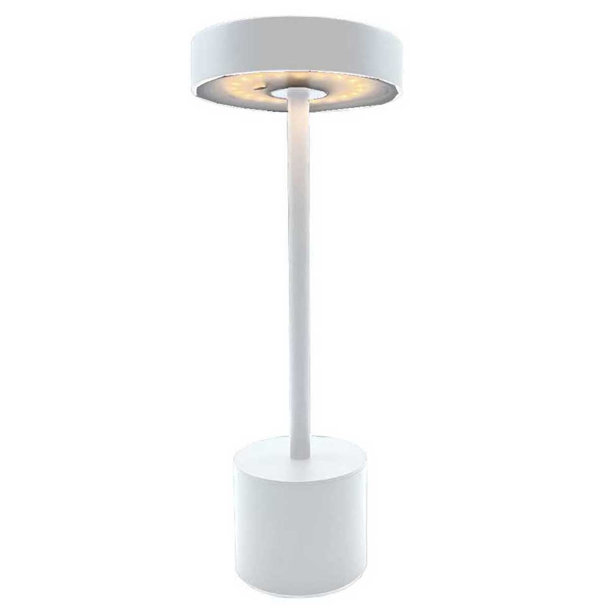Lampe de table sans fil roby white blanc aluminium