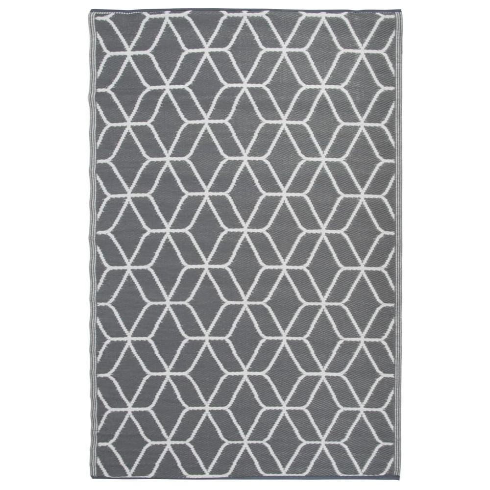 Tapis d'extérieur 180x121 cm gris et blanc oc25